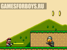 Игры стрелялки - Марио с пушкой